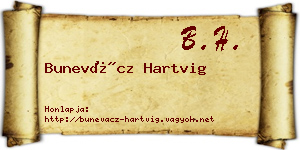 Bunevácz Hartvig névjegykártya